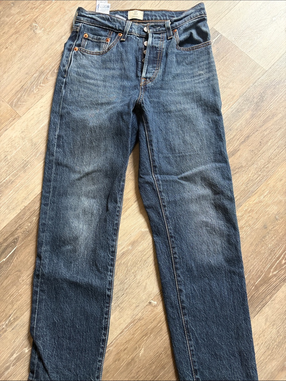 Women's High-Rise Straight Jeans in Medium Blue